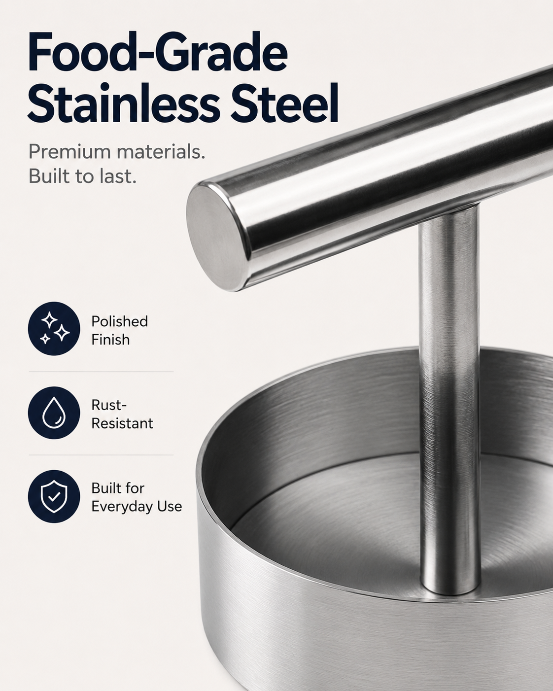 🔥Last Day 50% OFF - Stainless Steel Burger Press | Easy Patty Maker & Food Mold 🍔🥩