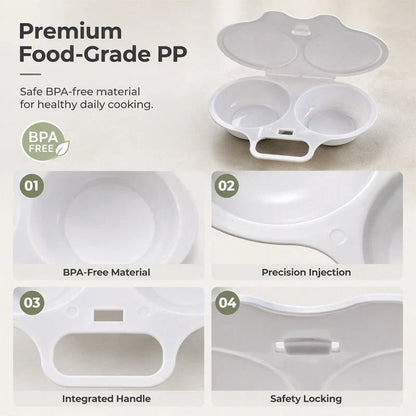 🥳2026 HOT SALE🥳💞50K+ SOLD! 🥗🎁 49% OFF! Microwave Egg Poacher——Dual‑cavity, non‑stick & easy clean. Healthier than frying – stock up & save! 🏠✅