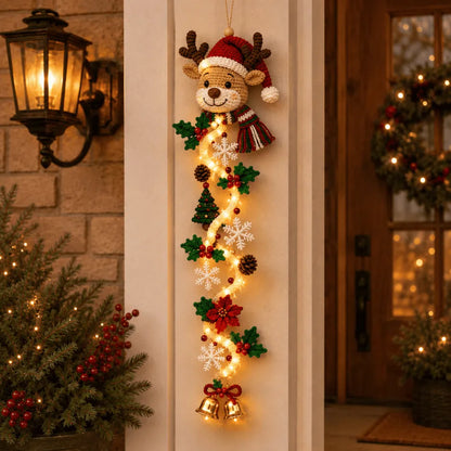⏳ Last Day 49% OFF – 🎄MerryCascade Glowing Christmas Door Hanger | 6 Festive Lighted Designs with Warm Glow, Dimensional Details & Space-Saving Vertical Décor ✨