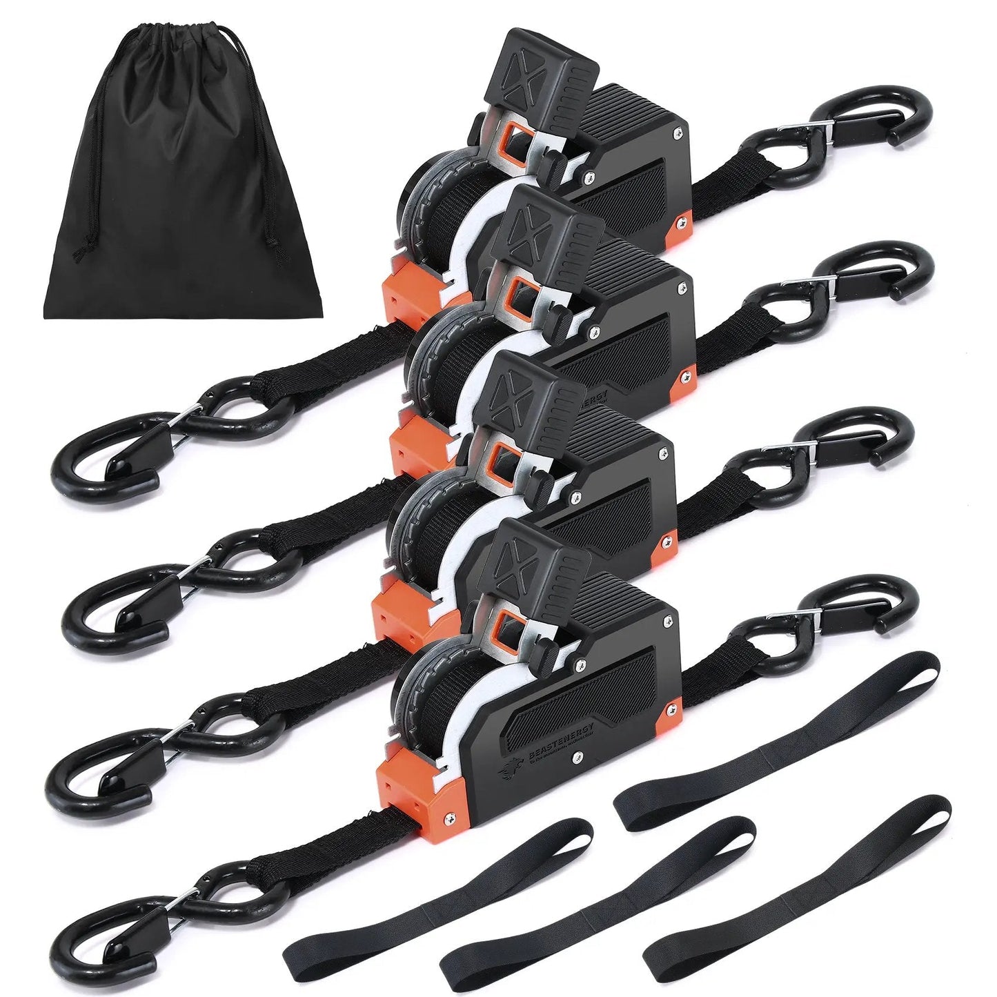 🔥LAST DAY 50% OFF - Dual-End Retractable Tie-Down Ratcheting Straps