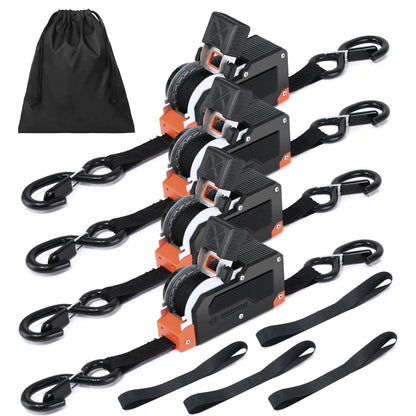 🔥LAST DAY 50% OFF - Dual-End Retractable Tie-Down Ratcheting Straps