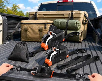🔥LAST DAY 50% OFF - Dual-End Retractable Tie-Down Ratcheting Straps
