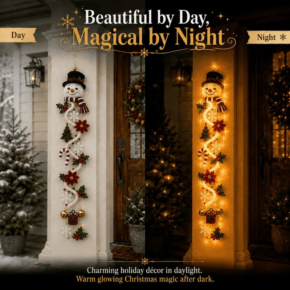 ⏳ Last Day 49% OFF – 🎄MerryCascade Glowing Christmas Door Hanger | 6 Festive Lighted Designs with Warm Glow, Dimensional Details & Space-Saving Vertical Décor ✨