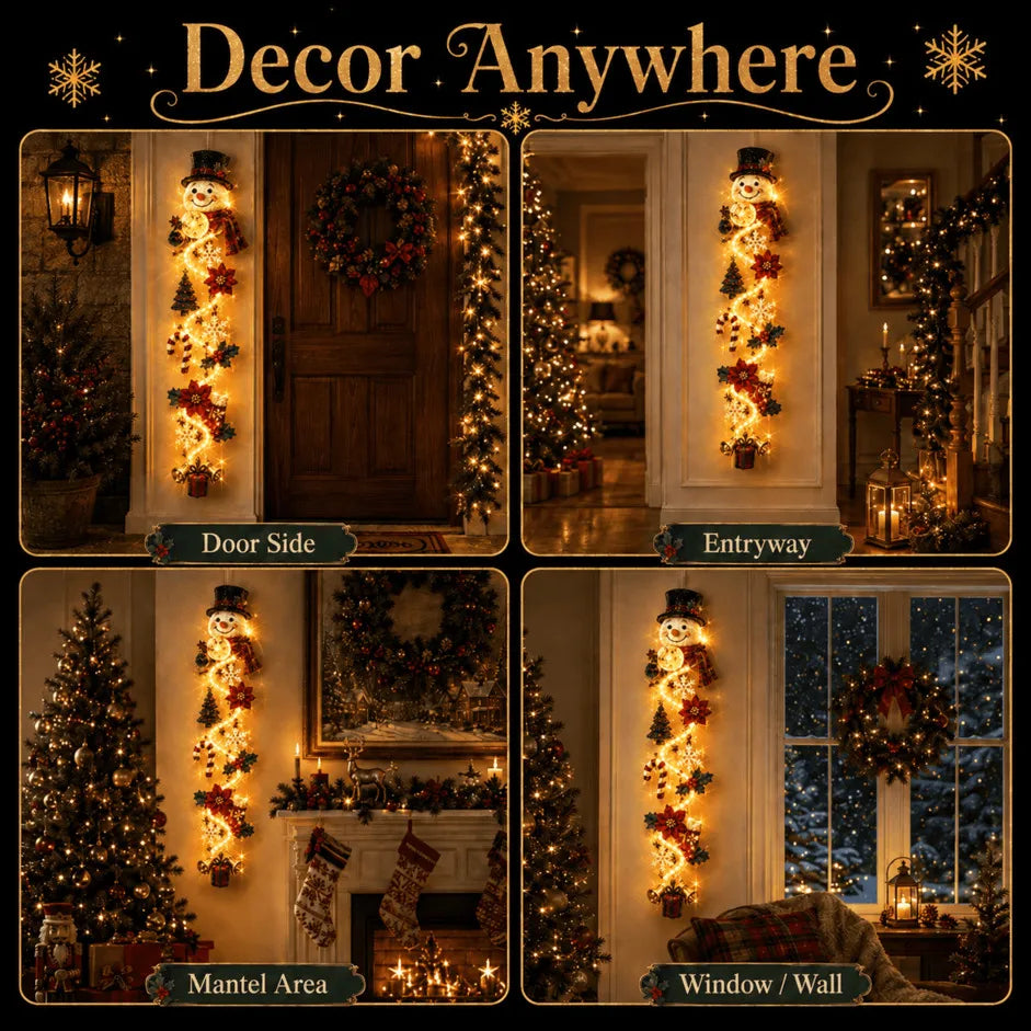⏳ Last Day 49% OFF – 🎄MerryCascade Glowing Christmas Door Hanger | 6 Festive Lighted Designs with Warm Glow, Dimensional Details & Space-Saving Vertical Décor ✨
