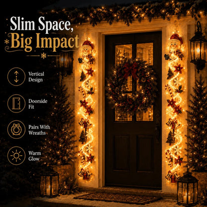 ⏳ Last Day 49% OFF – 🎄MerryCascade Glowing Christmas Door Hanger | 6 Festive Lighted Designs with Warm Glow, Dimensional Details & Space-Saving Vertical Décor ✨