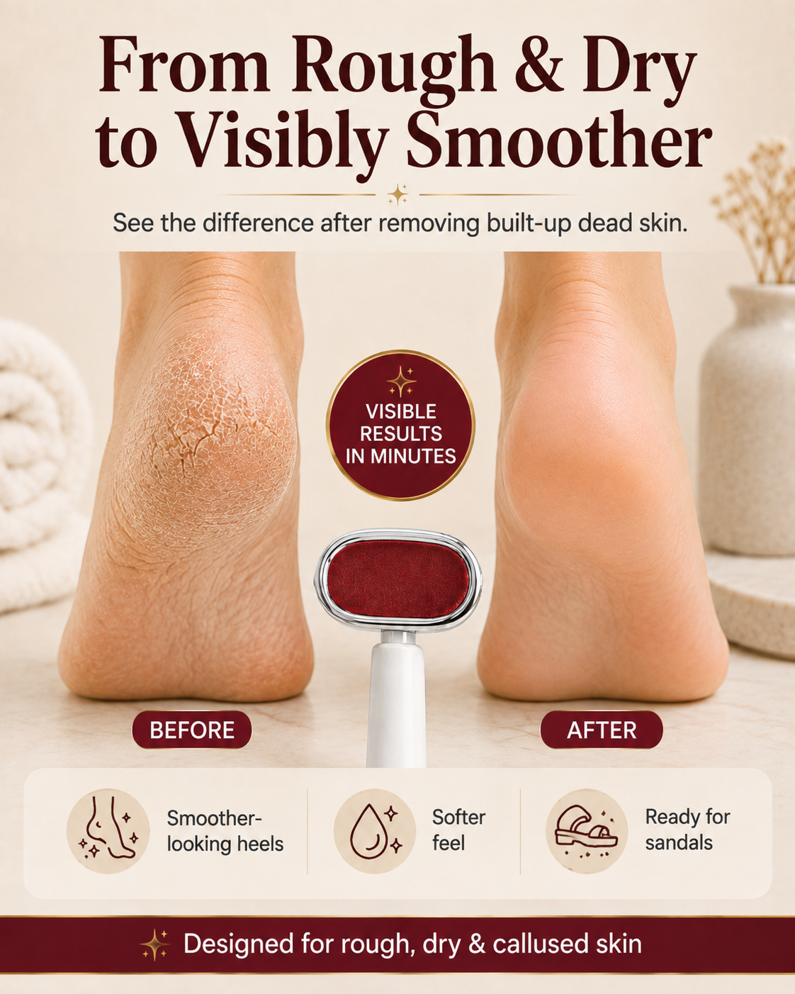 🔥Last Day 50% OFF - Foot Callus Remover for Rough, Dry Heels | At-Home Foot Care