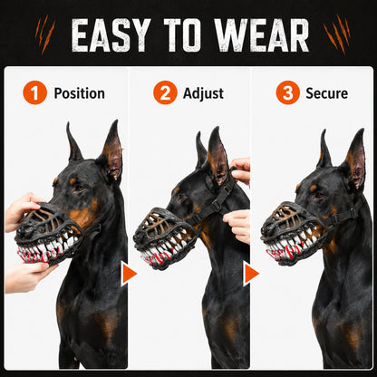 Halloween Scary Dog Muzzle Costume with Bloody Fangs