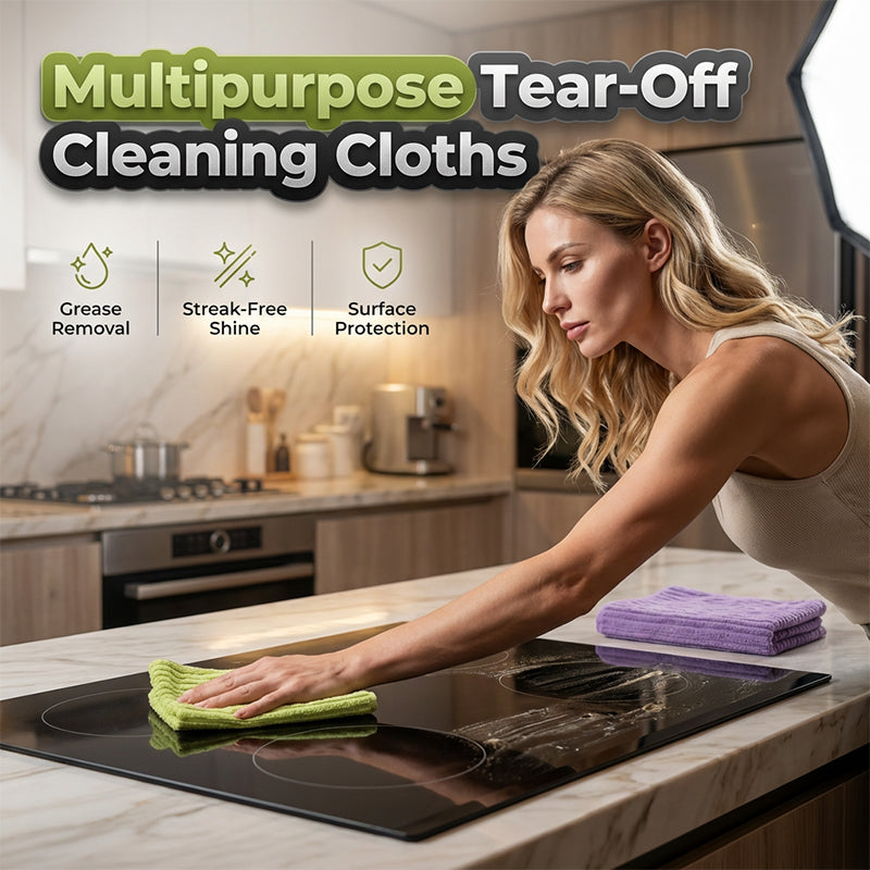 🔥Last Day 50% OFF - 20‑Pack Multipurpose Reusable Tear‑Off Cleaning Cloth Roll 🧽✨