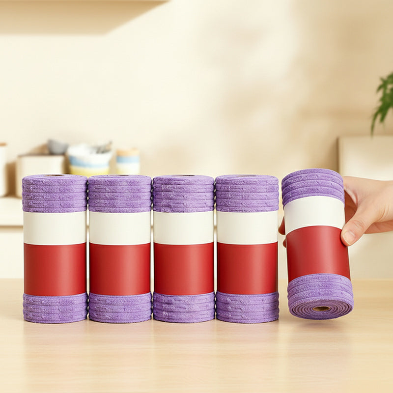🔥Last Day 50% OFF - 20‑Pack Multipurpose Reusable Tear‑Off Cleaning Cloth Roll 🧽✨